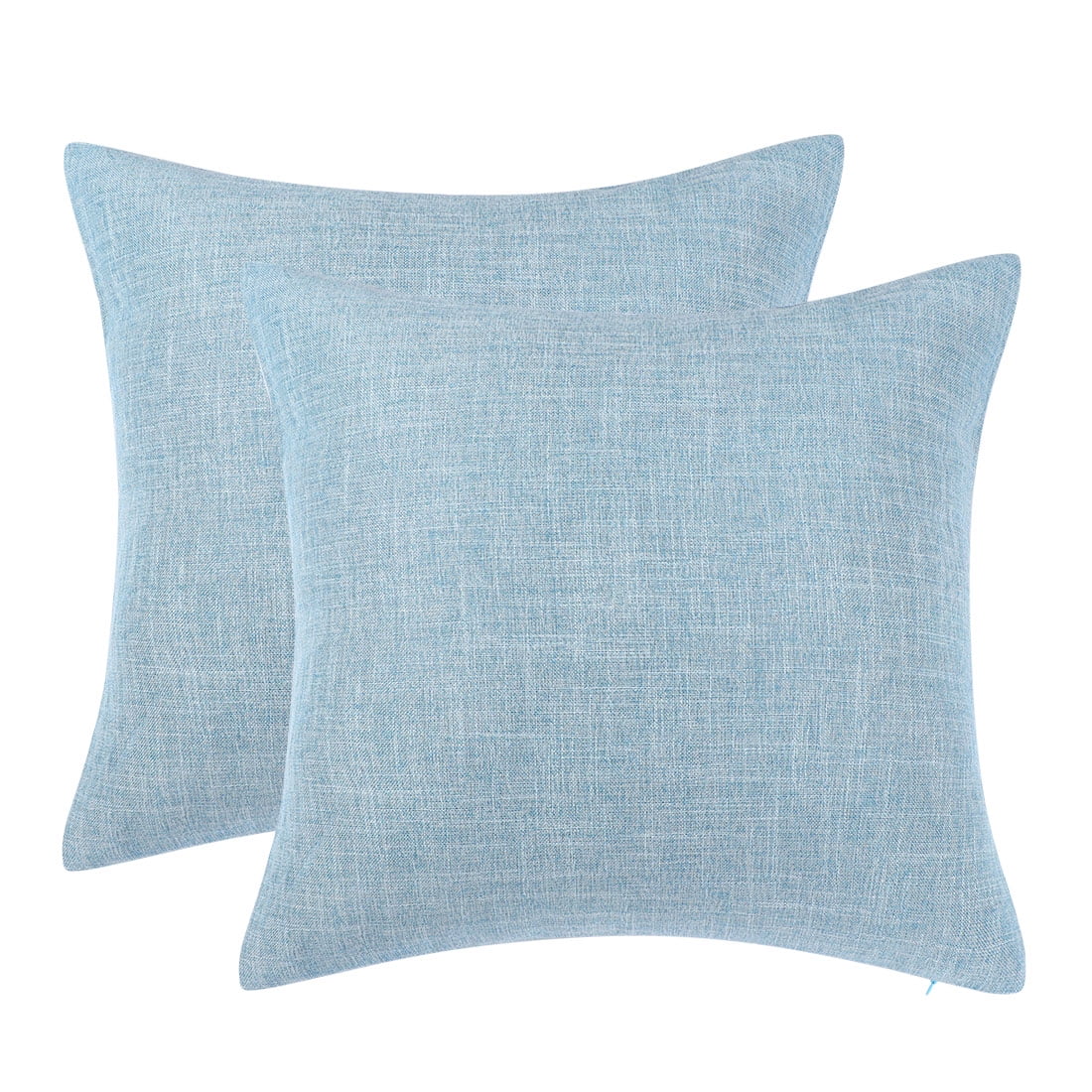 Unique Bargains 2 Pack Cotton Linen Throw Pillow Covers 18" x 18" Blue