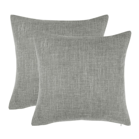 Unique Bargains 2 Pack Cotton Linen Throw Pillow Covers 18" x 18" Gray
