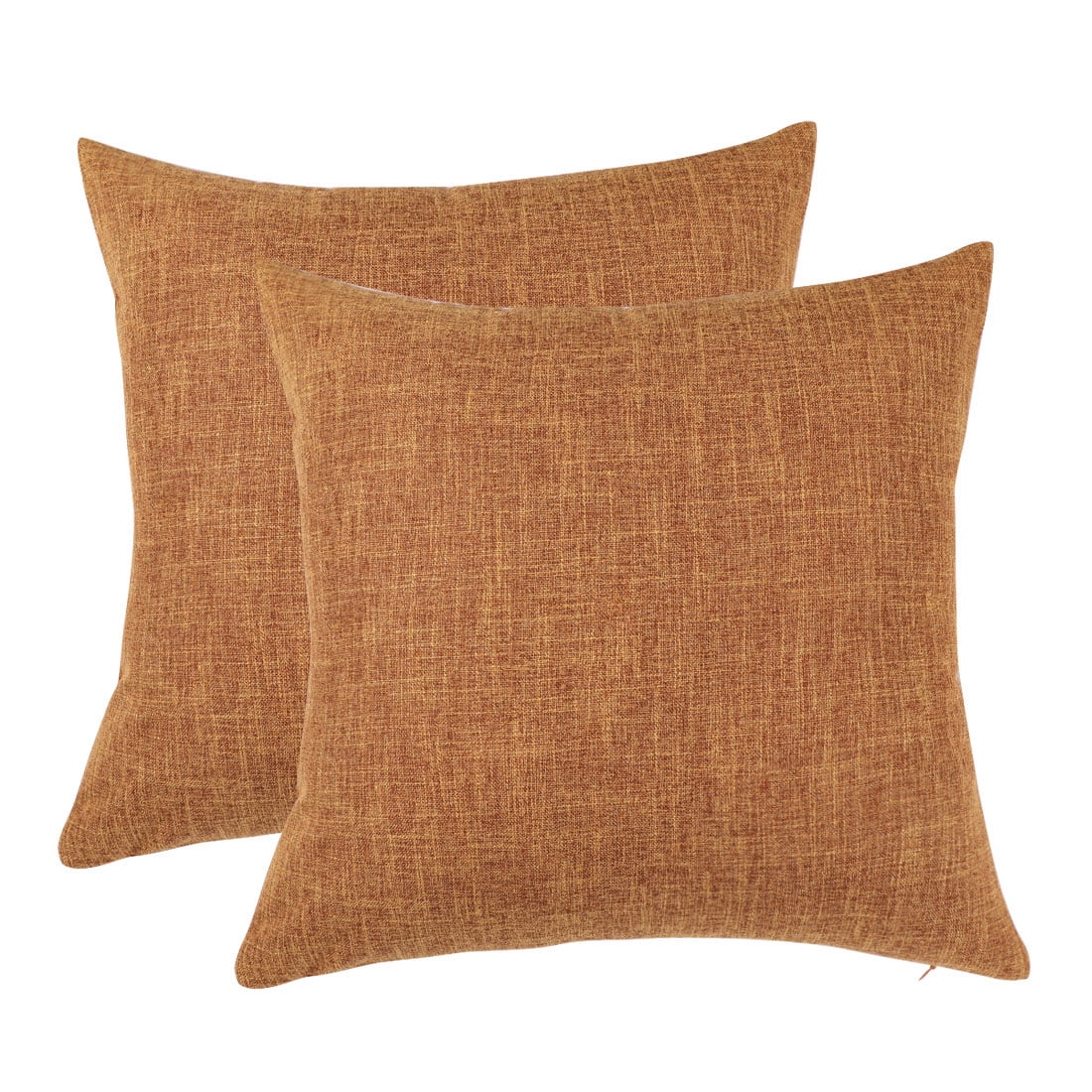 Unique Bargains 2 Pack Cotton Linen Throw Pillow Covers 18" x 18" Orange