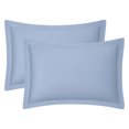 thumbnail image 1 of Unique Bargains 2 Pack Cotton Pillowcase Cooling Envelope Closure Bedding Queen Blue, 1 of 5