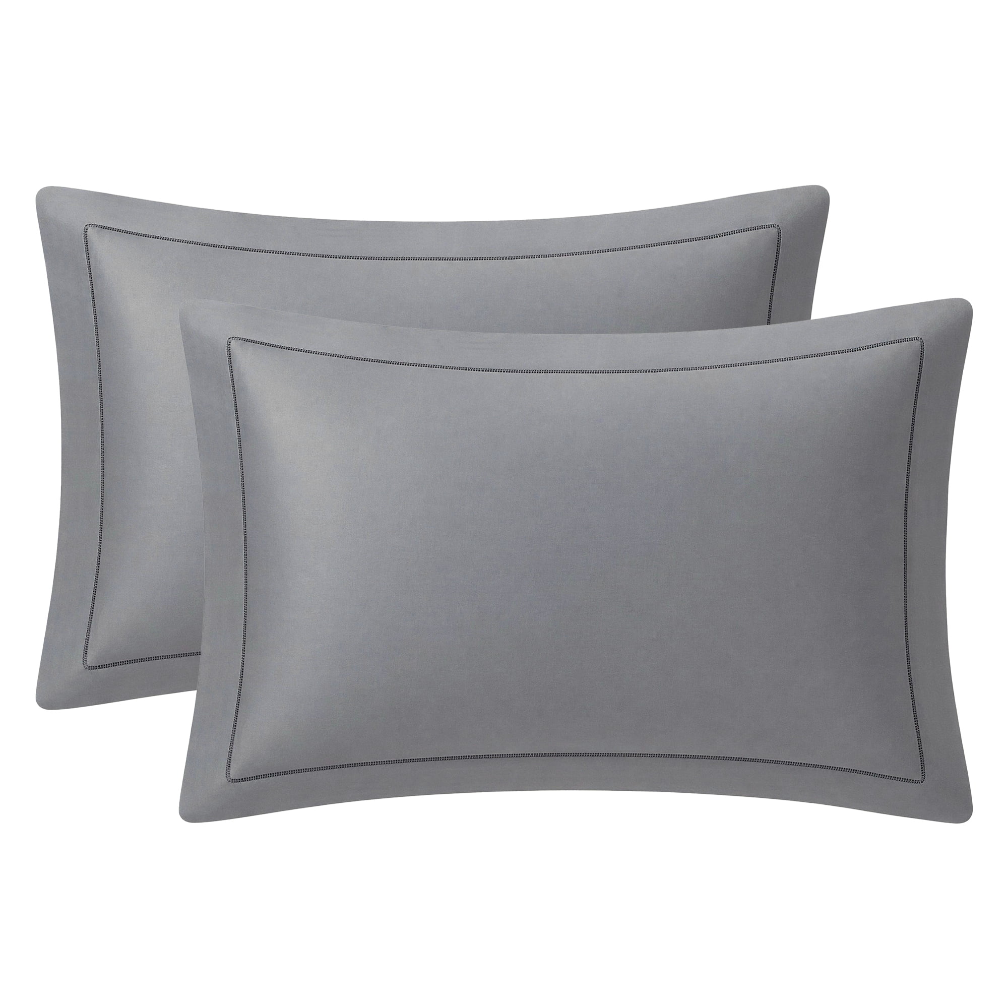 Unique Bargains 2 Pack Cotton Pillowcase Cooling Envelope Closure Bedding Queen Dark gray