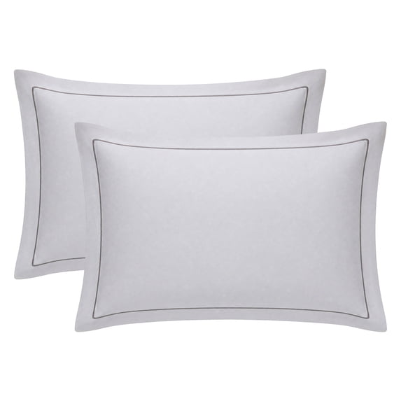 Unique Bargains 2 Pack Cotton Pillowcase Cooling Envelope Closure Bedding Queen Light gray