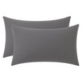 thumbnail image 1 of Unique Bargains 2 Pack Cotton Pillowcase Envelope Closure Bedding Dark Gray - Light Gray, 1 of 5