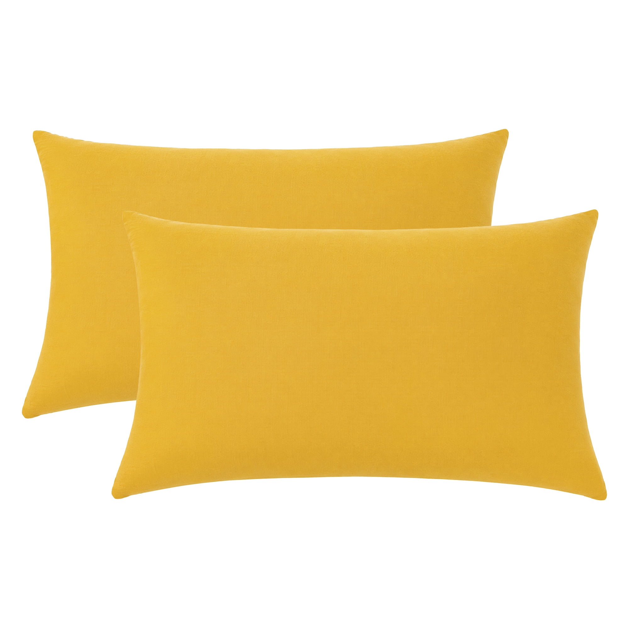 Unique Bargains 2 Pack Cotton Pillowcase Envelope Closure Bedding Yellow - Light Yellow