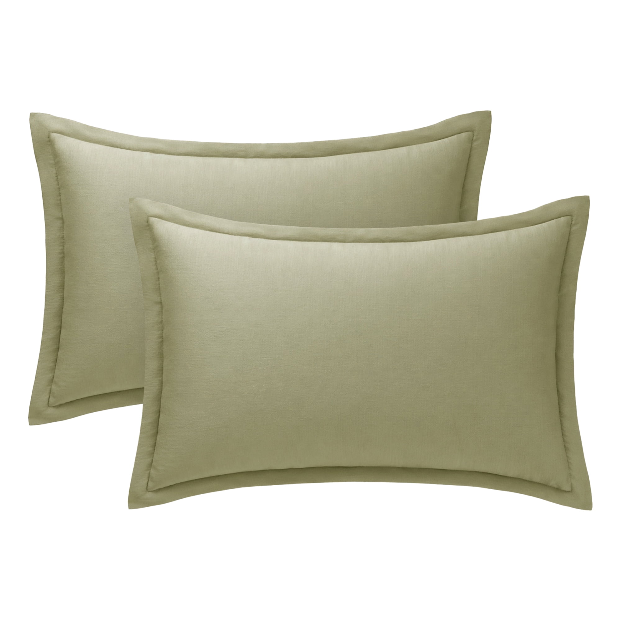 Unique Bargains 2 Pack Cotton Pillowcase Smooth Comfortable Envelope Closure Bean green