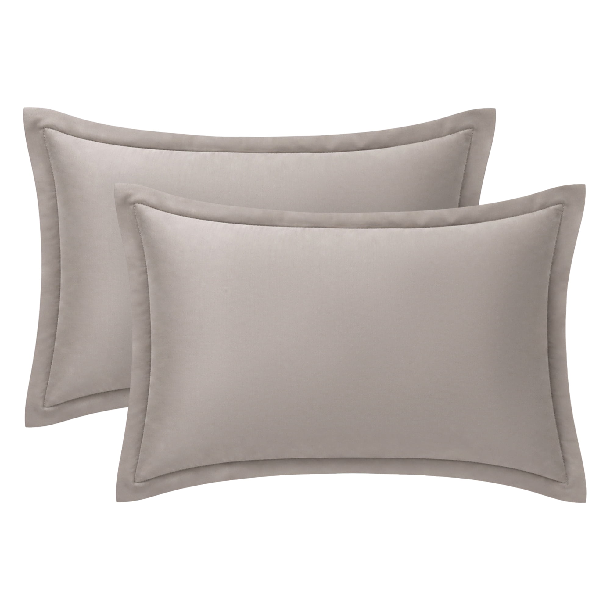 Unique Bargains 2 Pack Cotton Pillowcase Smooth Comfortable Envelope Closure Light gray