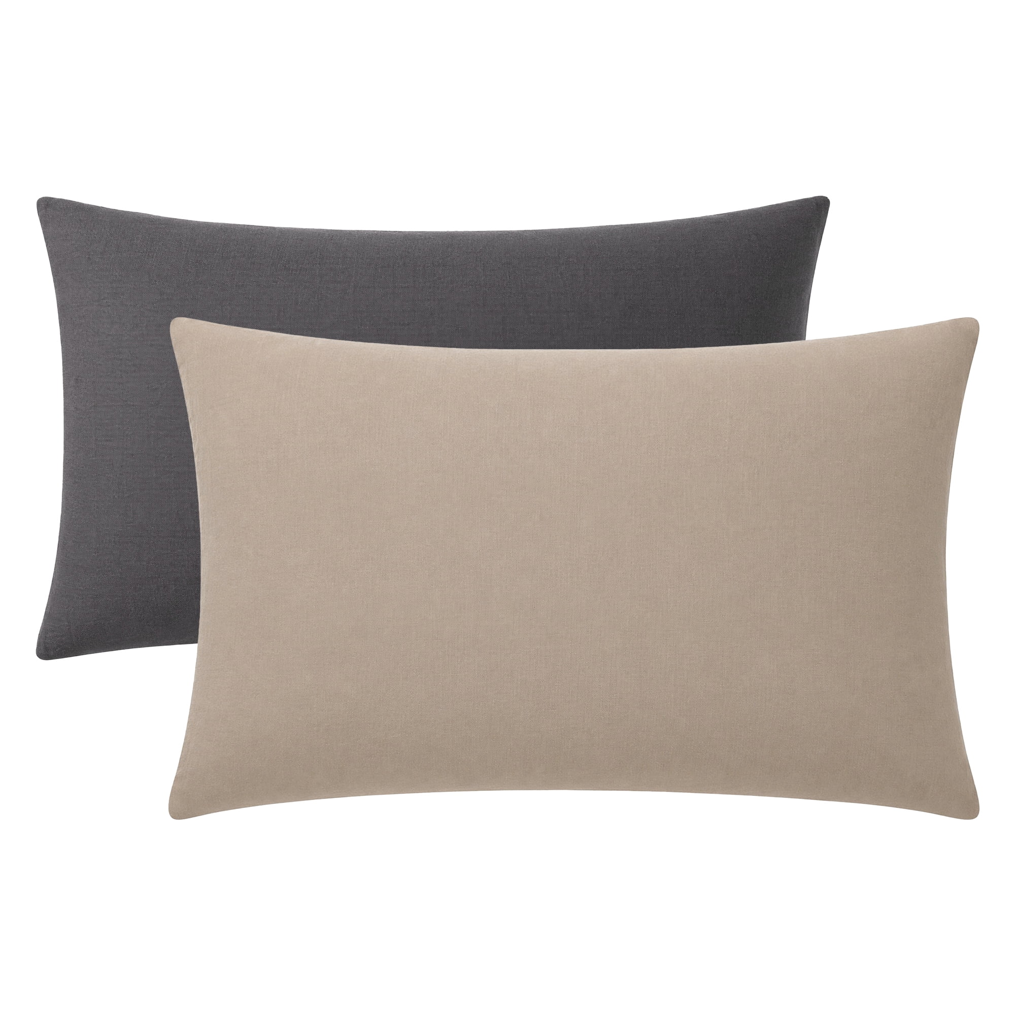 Unique Bargains 2 Pack Cotton Pillowcase Smooth Cooling Pillow Cases Envelope Closure Queen Gray - Khaki