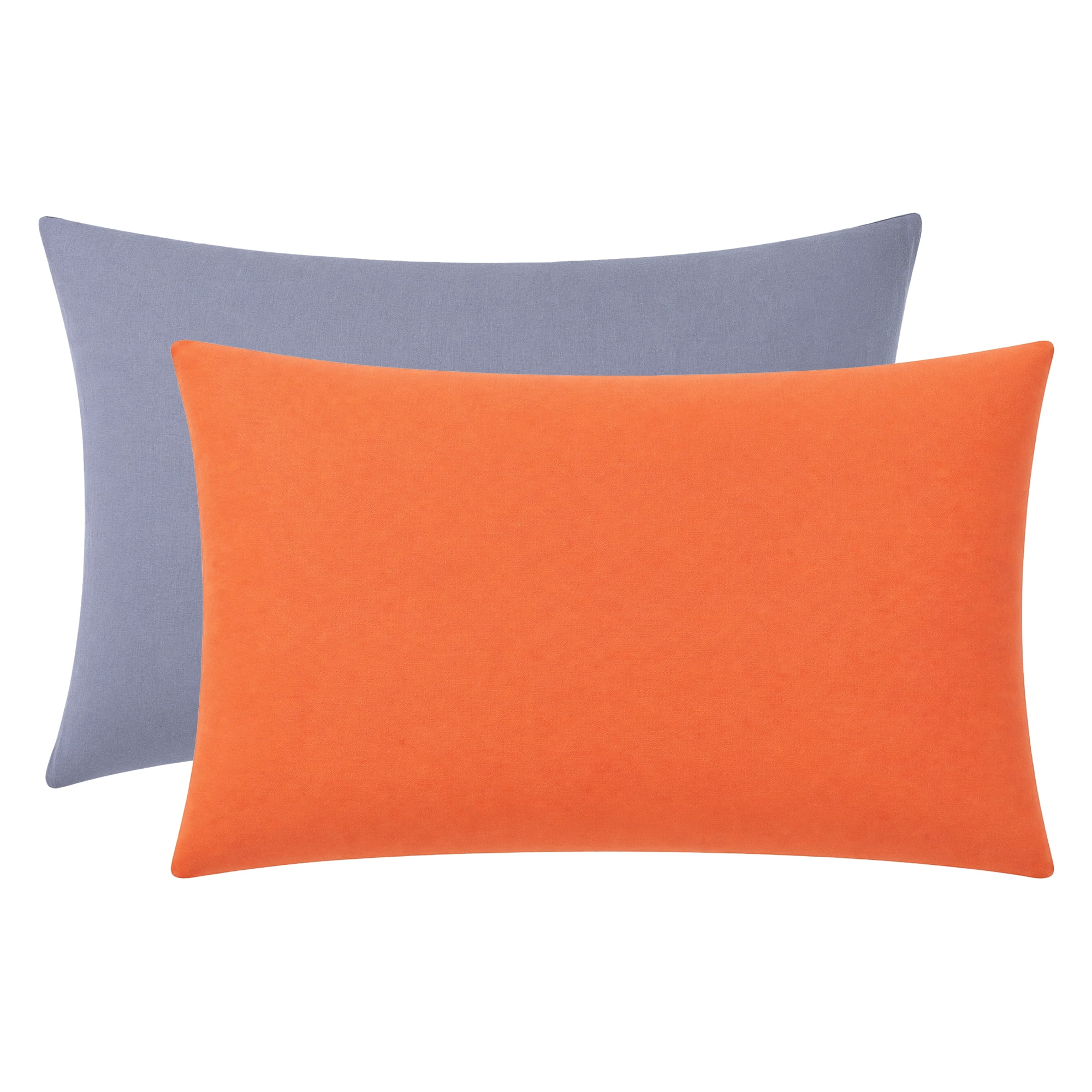 Unique Bargains 2 Pack Cotton Pillowcase Smooth Cooling Pillow Cases Envelope Closure Queen Gray - Orange