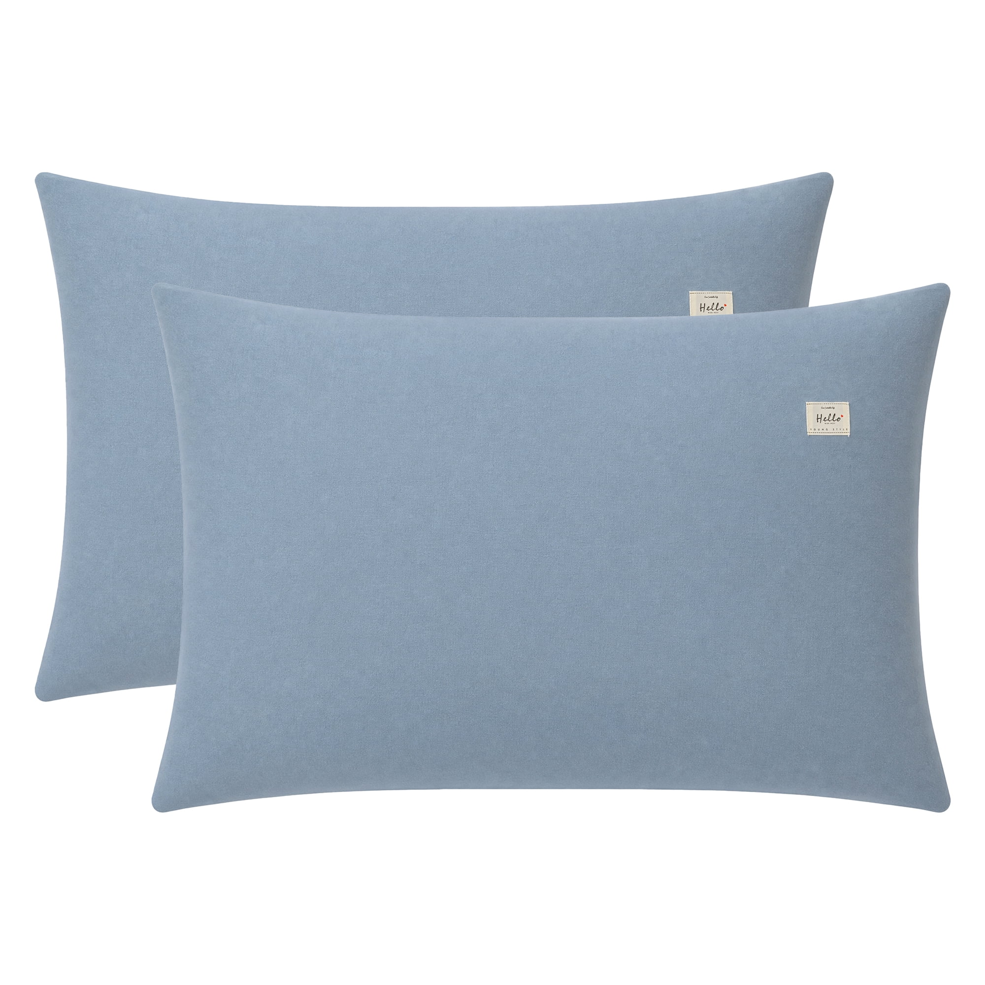 Unique Bargains 2 Pack Cotton Pillowcase Smooth Cooling Pillow Cases Envelope Closure Queen Light blue - pink