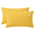 thumbnail image 1 of Unique Bargains 2 Pack Cotton Pillowcase Smooth Cooling Pillow Cases Envelope Closure Queen Yellow - Khaki, 1 of 5
