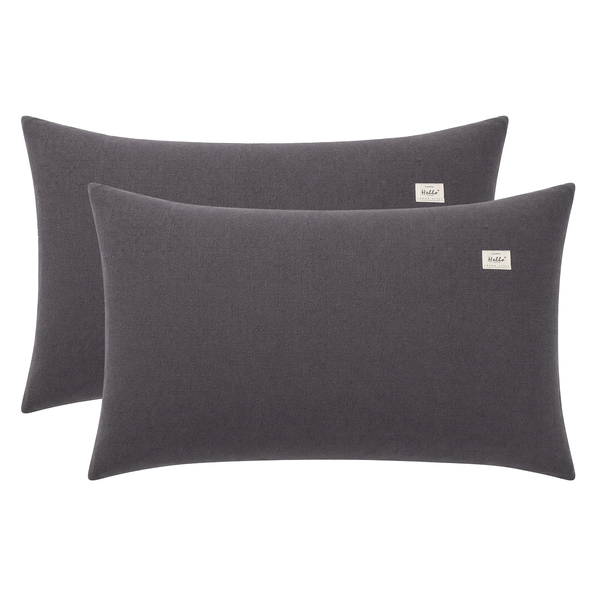 Unique Bargains 2 Pack Cotton Smooth Cooling Pillow Cases Envelope Closure Dark Gray-Gray