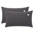 thumbnail image 1 of Unique Bargains 2 Pack Cotton Smooth Cooling Pillow Cases Envelope Closure Dark Gray-Gray, 1 of 5