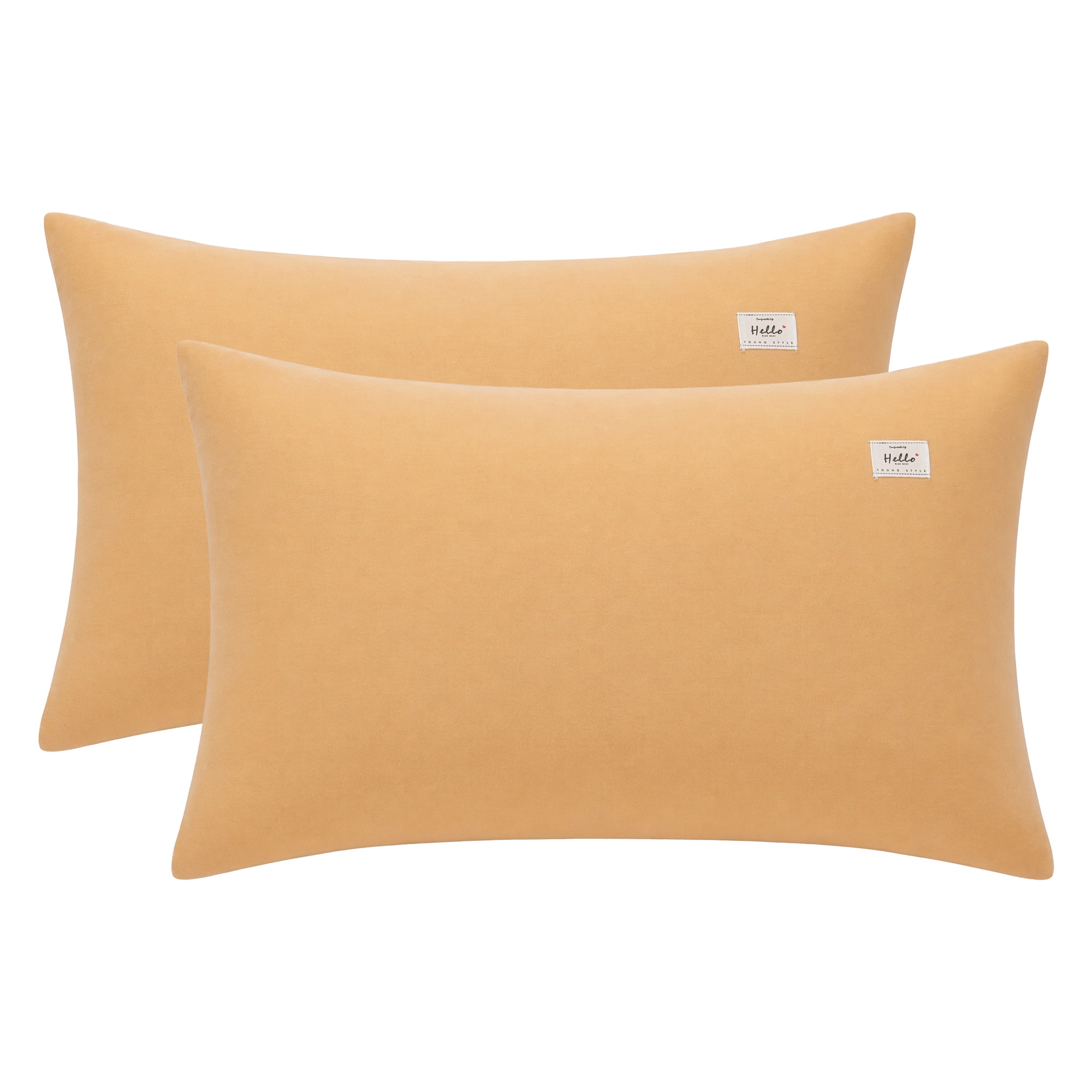 Unique Bargains 2 Pack Cotton Smooth Cooling Pillow Cases Envelope Closure Orange-Gray