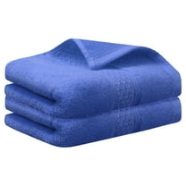 Unique Bargains 2 Pack Cotton Textured Hand Towels Set Comfort Towels for Bathroom Blue 13"x30"
