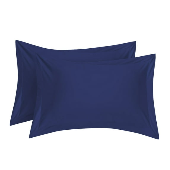 Unique Bargains 2-Pack Egyptian Cotton 300 Thread Count Solid Pillow Cases Pillow Shams King Royal Blue