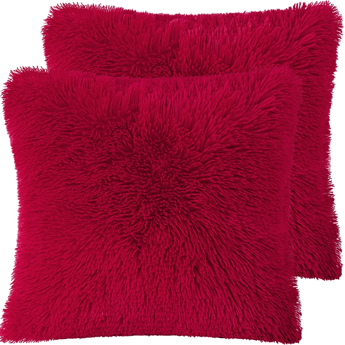 BBiggood Red Throw Pillow Covers, Pack of 2 Christmas Pillow Covers  Decorative Pillows for Couch, Luxury Soft Faux Fur Throw Pillow Covers  Decor