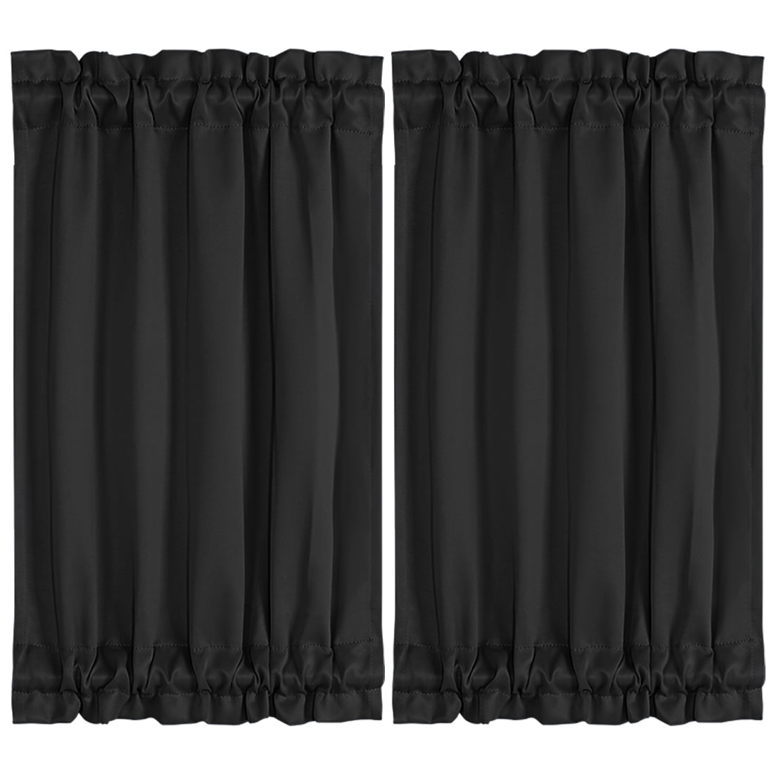 Unique Bargains 2Pack French Door Curtains Panels Black 25" x 40