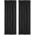 thumbnail image 1 of Unique Bargains 2-Pack French Door Curtains Panels Black 25" x 72", 1 of 8