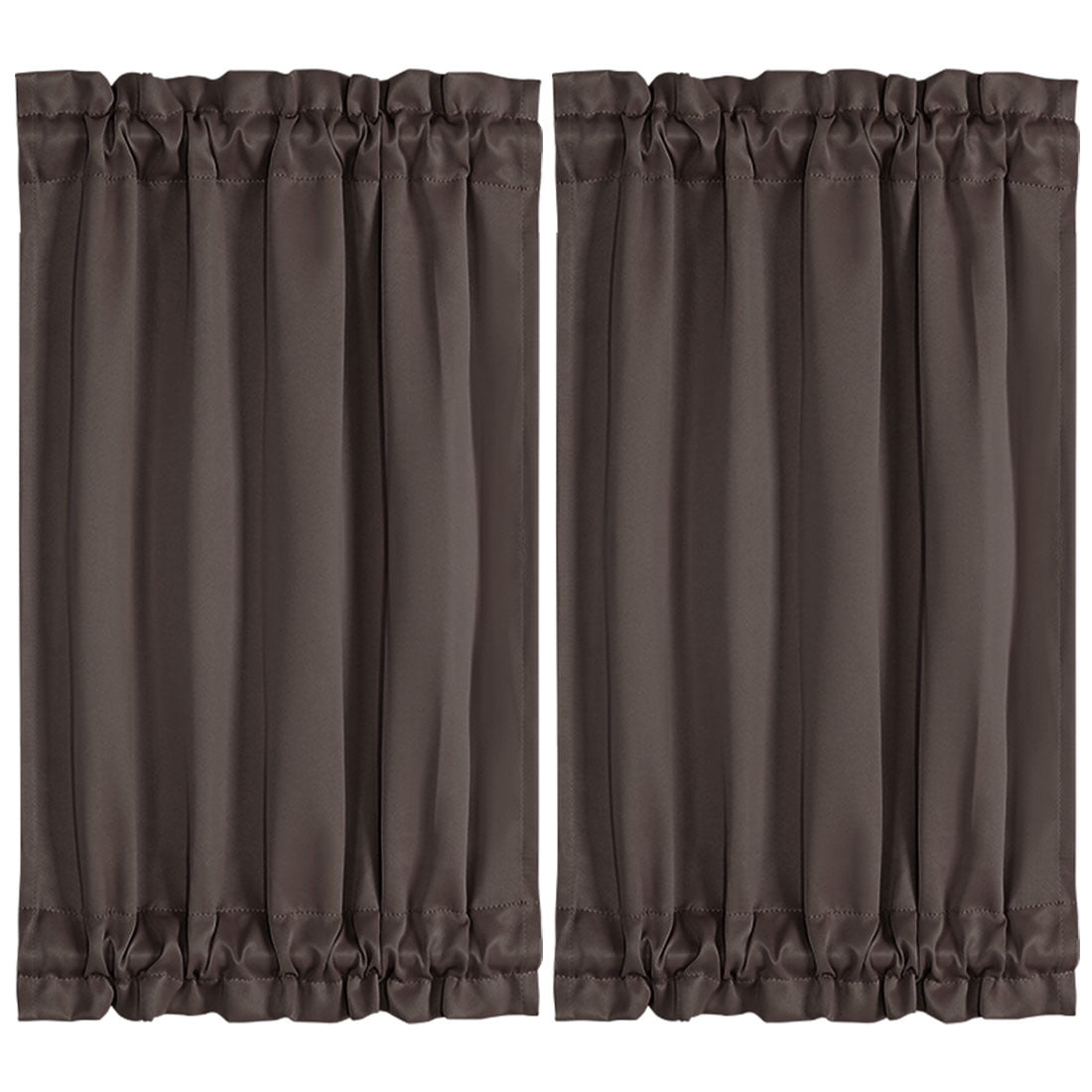 Unique Bargains 2-Pack French Door Curtains Panels Coffee 25" x 40"