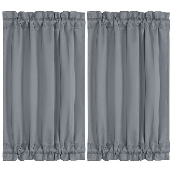 Unique Bargains 2-Pack French Door Curtains Panels Dark Gray 25" x 40"