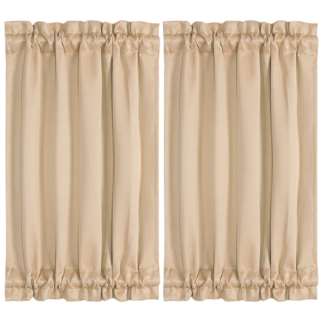 Unique Bargains 2Pack French Door Curtains Panels Khaki 25" x 40