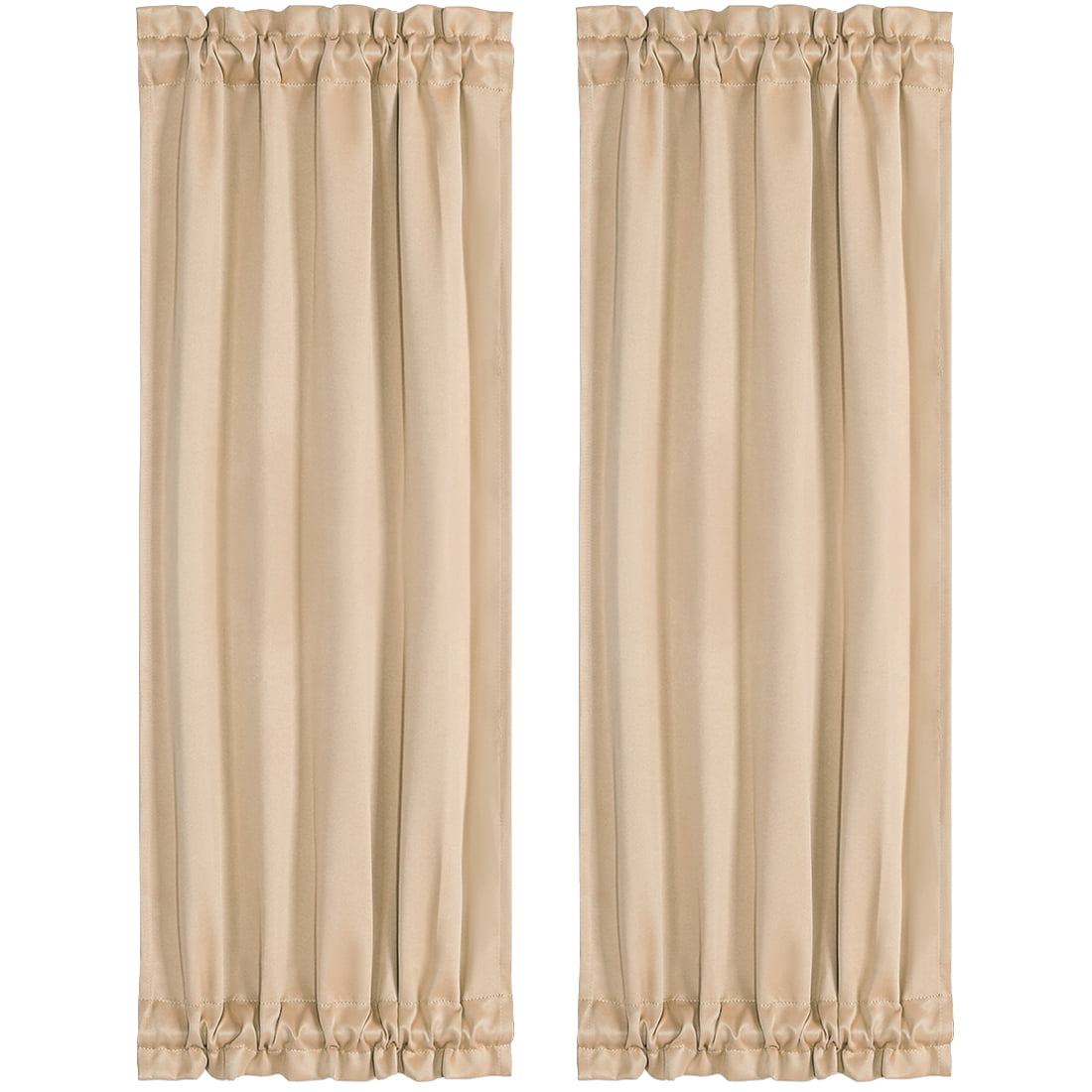 Unique Bargains 2Pack French Door Curtains Panels Khaki 25" x 72