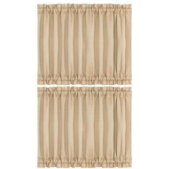 Unique Bargains 2-Pack French Door Curtains Panels Khaki 54" x 40"