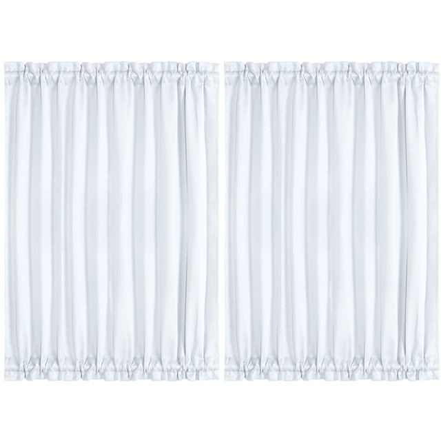 Unique Bargains 2Pack French Door Curtains Panels White 54" x 72