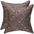 thumbnail image 1 of Unique Bargains 2 Pack Geometric Decorative Throw Pillow Covers 18" x18" Brown, 1 of 7