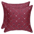 thumbnail image 1 of Unique Bargains 2 Pack Geometric Decorative Throw Pillow Covers 18" x18" Red, 1 of 8