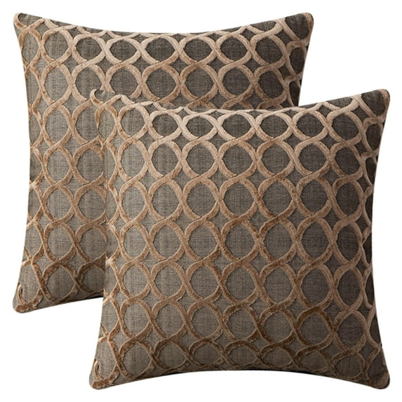 Unique Bargains 2 Pack Geometric Throw Pillow Cover for Couch Bedroom Brown