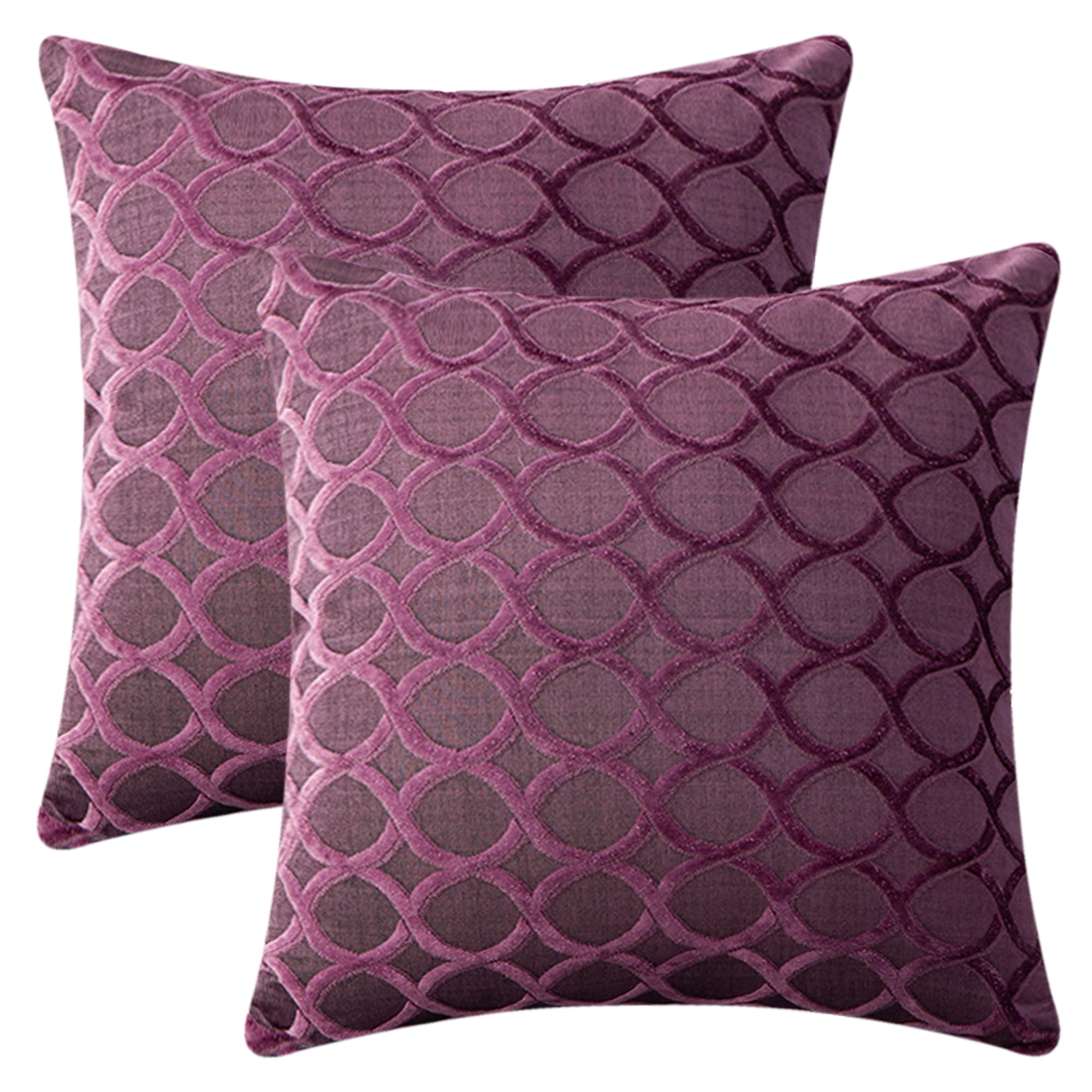 Unique Bargains 2 Pack Geometric Throw Pillow Cover for Couch Bedroom Purple
