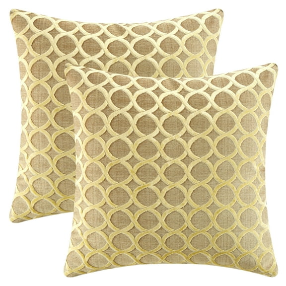 Unique Bargains 2 Pack Geometric Throw Pillow Cover for Couch Bedroom Yellow