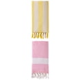 thumbnail image 1 of Unique Bargains 2 Pack Geometric Turkish Beach Sandproof Towel Pink/Yellow 71" x 40", 1 of 8