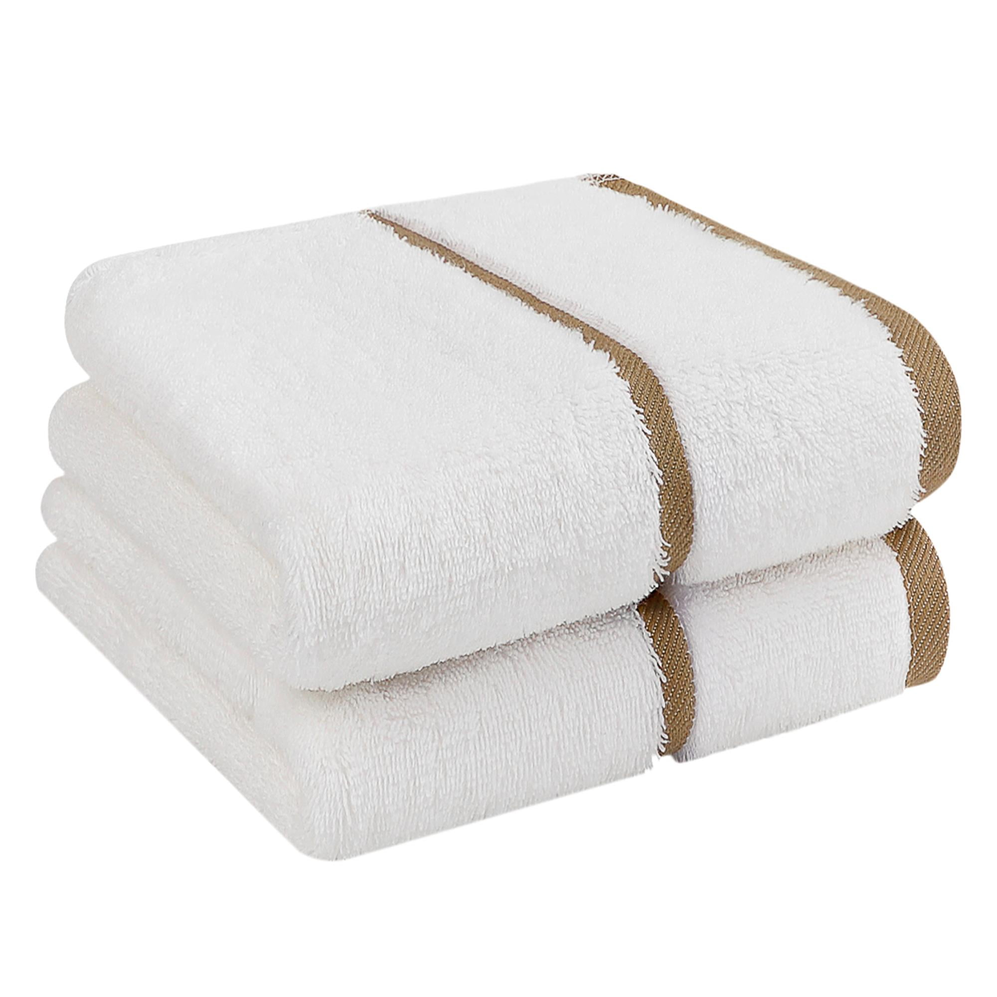 Royalz Collection Luxurious White Hand Towels for Bathroom 6 Pack 600 GSM  100% Ring Spun Cotton - 16x30 Extra Large, Soft & Absorbent Cotton Hand