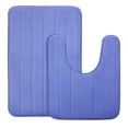 thumbnail image 1 of Unique Bargains 2-Pack Memory Foam Non-slip Washable Bath Toilet Pads Mats Rug Blue 32"x20", 1 of 8