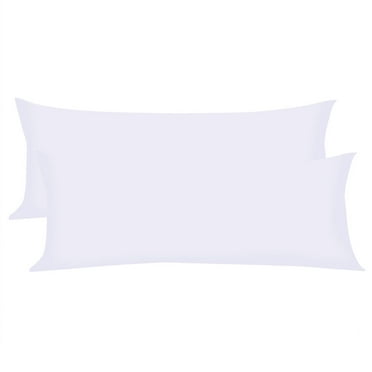 Unique Bargains 2 Pack Microfiber 600 Thread Count 100% Polyester Body Pillowcases White 20"x54" (2 Count)