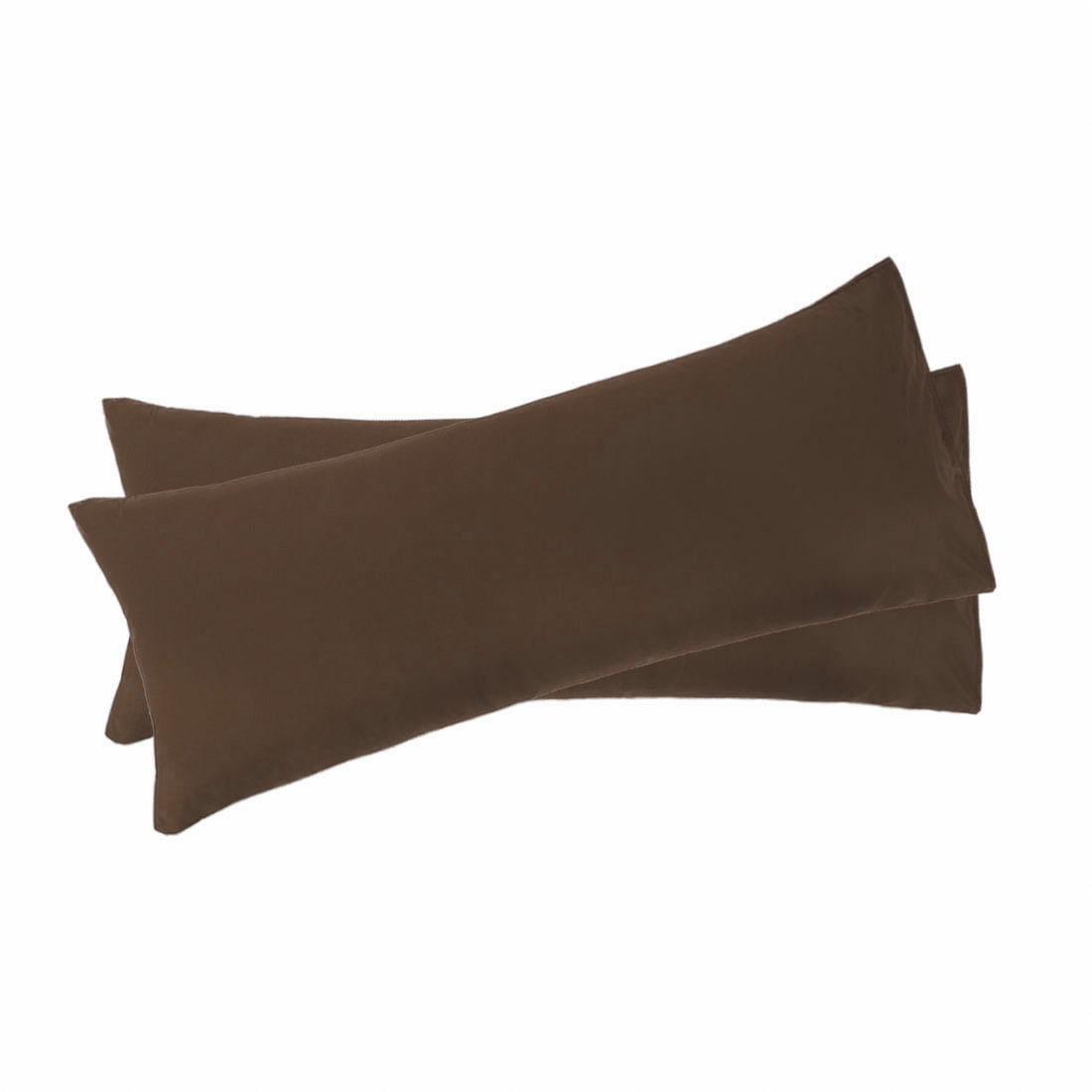 Unique Bargains Microfiber Solid Long Body Pillowcases, 2-Pack Brown 20" x 48"