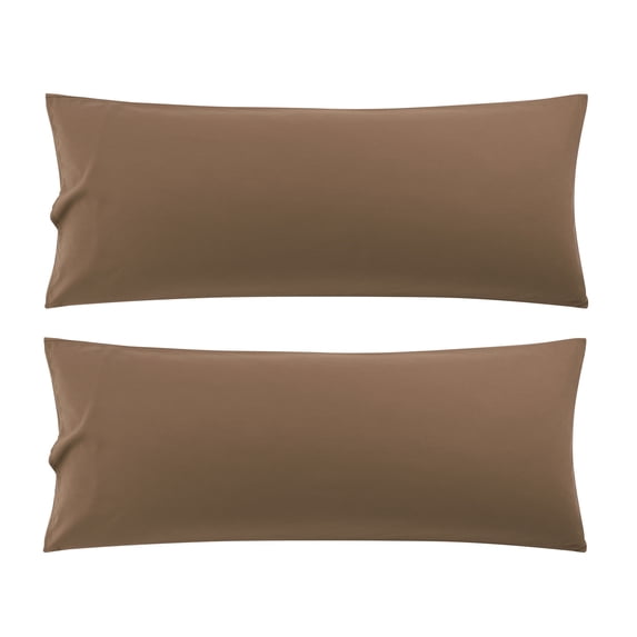 Unique Bargains 2 Pack Microfiber Body Pillow Cases Brown 20" x 54"
