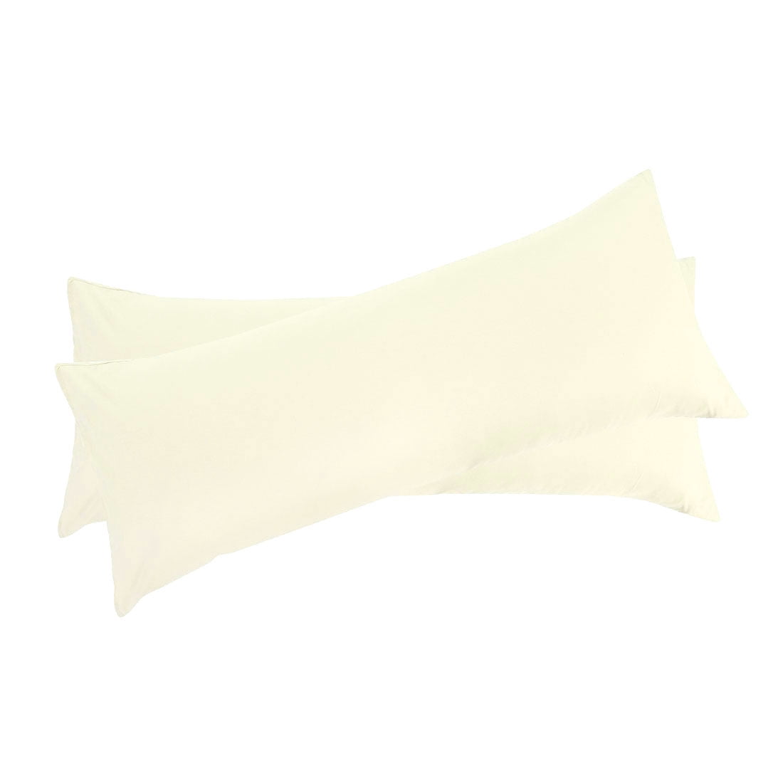 Unique Bargains Microfiber Solid Long Body Pillowcases, 2-Pack Cream 20" x 48"