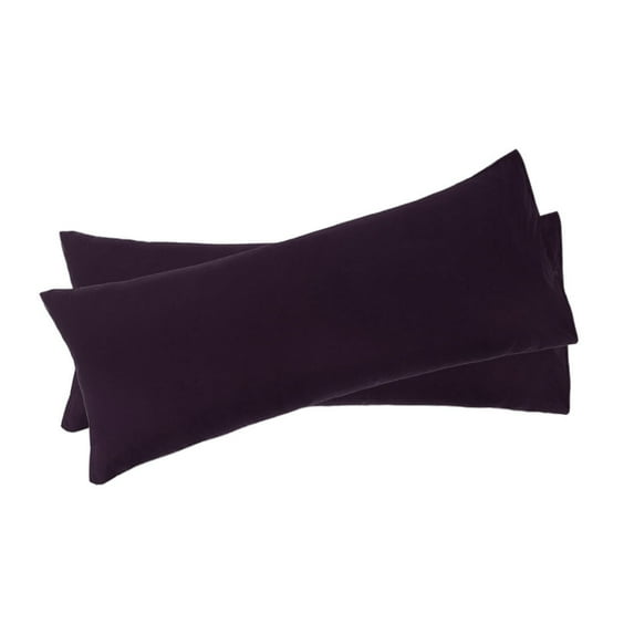 Unique Bargains 2 Pack Microfiber Body Pillow Cases Eggplant 20" x 60"