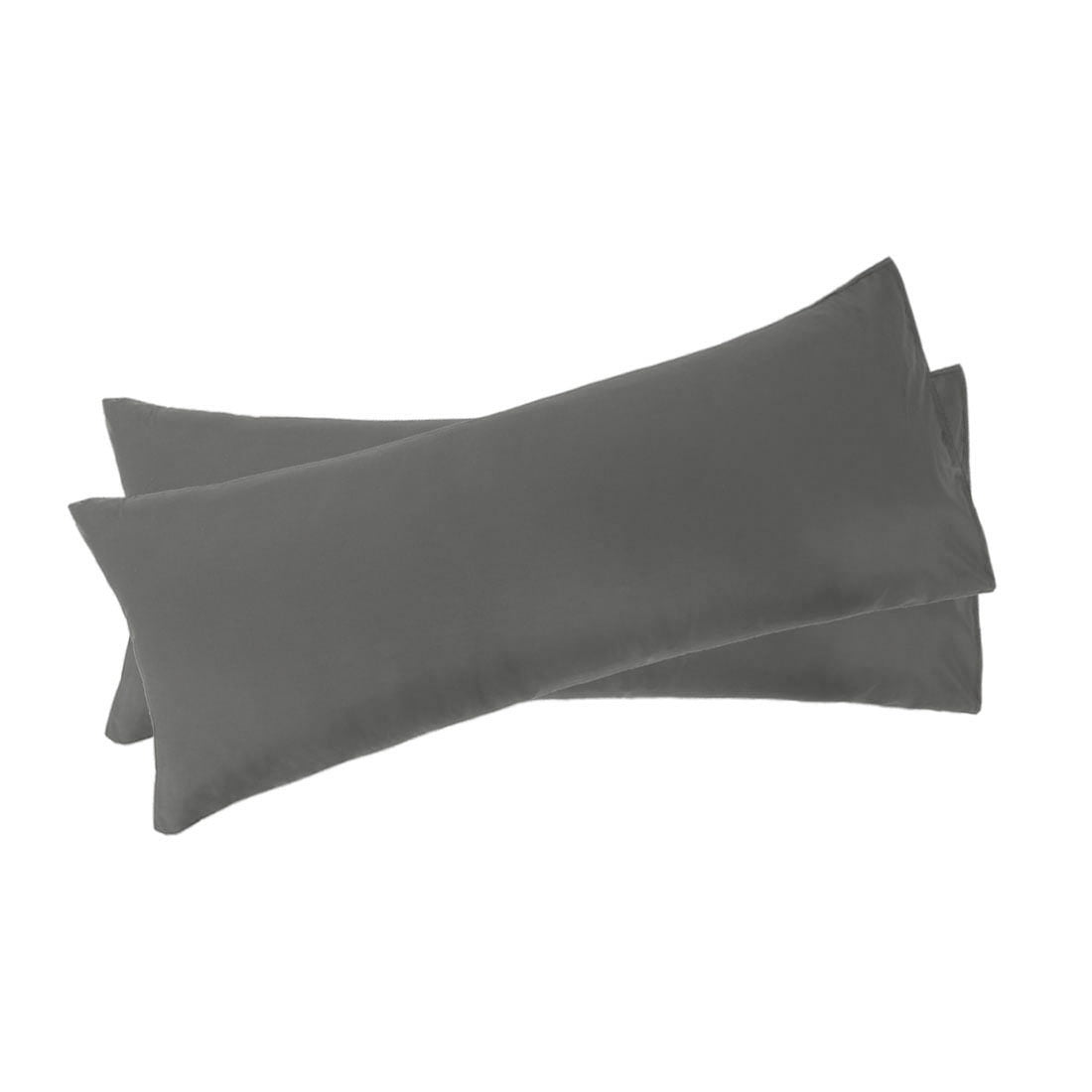 Unique Bargains 2 Pack Microfiber Body Pillow Cases Gray 20" x 54"