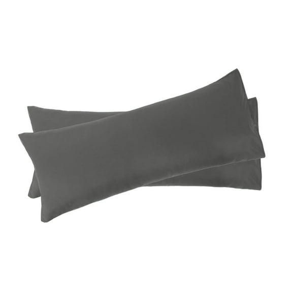 Unique Bargains Microfiber Solid Long Body Pillowcases, 2-Pack Gray 20" x 60"