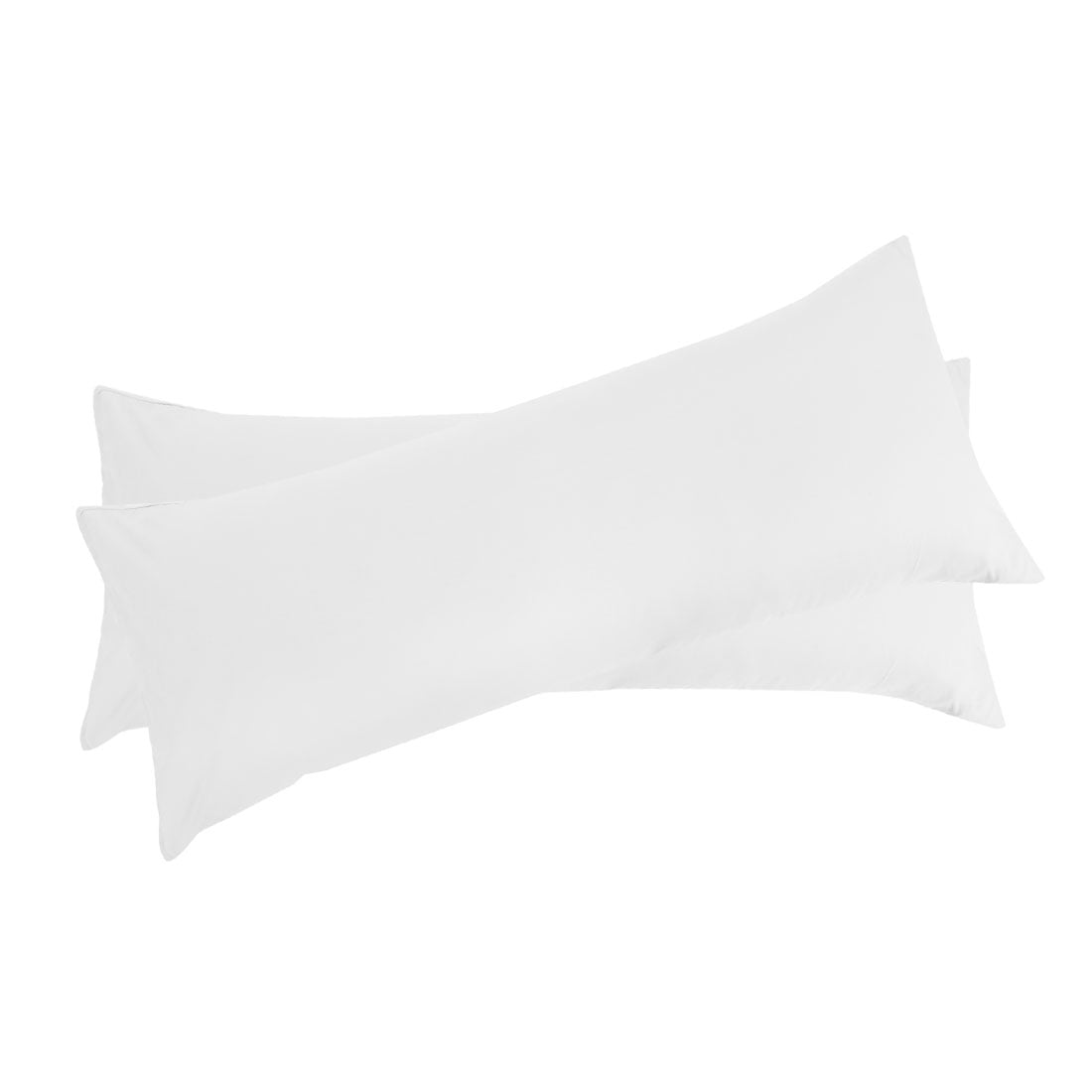 Unique Bargains Microfiber Solid Long Body Pillowcases, 2-Pack White 20" x 48"