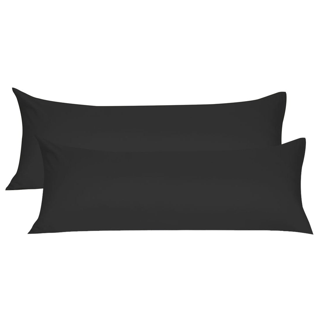 Unique Bargains Pillowcases 2 Pack Microfiber Body Pillow Covers Black 20" x 60"