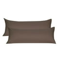 thumbnail image 1 of Unique Bargains Pillowcases 2 Pack Microfiber Body Pillow Covers Brown 20" x 48", 1 of 8