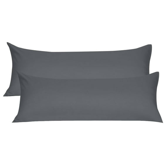 Unique Bargains Pillowcases 2 Pack Microfiber Body Pillow Covers Grey 20" x 60"