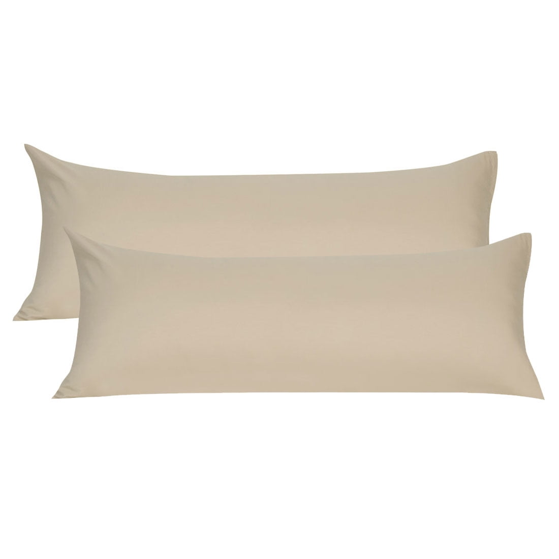 Unique Bargains Pillowcases 2 Pack Microfiber Body Pillow Covers Khaki 20" x 48"