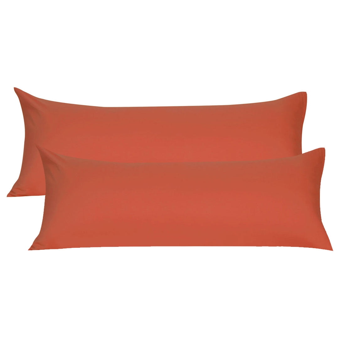 Unique Bargains Pillowcases 2 Pack Microfiber Body Pillow Covers Orange 20" x 54"
