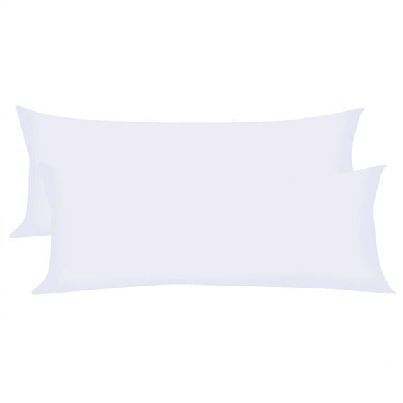 Unique Bargains Pillowcases 2 Pack Microfiber Body Pillow Covers White 20" x 72"